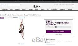 $1,199 LeVian 14K Rose Gold Chocolate Quartz Rhodolite Garnet Pendant Necklace