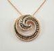 1.20Ct Round Cut Simulated Smoky Quartz Diamond Pendant in 14K Rose Gold Plated