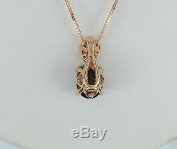$1,600 Levian 14K Rose Gold Chocolate Diamond Smoky Quartz Necklace Pendant