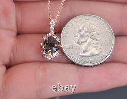 $1,925 Levian 14K Rose Gold Chocolate Diamond Smoky Quartz Pendant 20'' Necklace