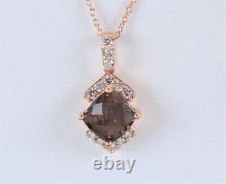 $1,925 Levian 14K Rose Gold Chocolate Diamond Smoky Quartz Pendant 20'' Necklace