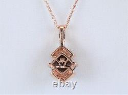 $1,925 Levian 14K Rose Gold Chocolate Diamond Smoky Quartz Pendant 20'' Necklace