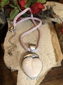 1. Jay King DTR 925 Sterling Pink Rose Quartz Stone Heart Pendant Necklace 18+