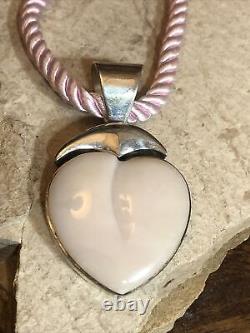 1. Jay King DTR 925 Sterling Pink Rose Quartz Stone Heart Pendant Necklace 18+