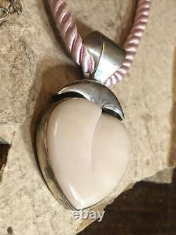 1. Jay King DTR 925 Sterling Pink Rose Quartz Stone Heart Pendant Necklace 18+