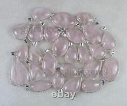 100 Pieces Natural Pink Rose Quartz Gemstone Silver Plated Pendant Jewelry