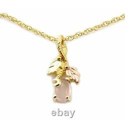 10K Black Hills Gold Pendant with Rose Quartz by Mt. Rushmore FAST SHIPPING
