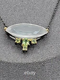 10ct Rose Quartz Peridot Sterling Silver Pendant Necklace 20 925 Chain Stunning