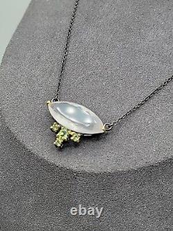 10ct Rose Quartz Peridot Sterling Silver Pendant Necklace 20 925 Chain Stunning