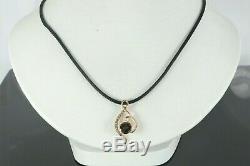 $1199 Levian 14K Rose Gold Smoky Quartz Chocolate White Diamond Necklace Pendant