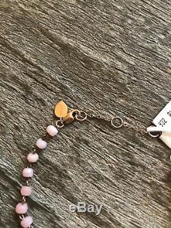 $1300 Meira T 14k Rose Gold Rose Quartz And Pink Opal Bead & Diamond Bracelet
