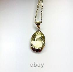14ct Yellow & Rose Gold Quartz/Ruby Necklace