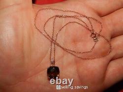 14k Rose Gold Effy 3.87 Tcw Pave Diamond & Smoky Quartz Pendant Necklace 18 Inch