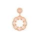 14k Rose Gold Pave Diamond Rose Pink Quartz Pendant Circle Halo Necklace