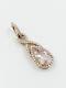 14k Rose Gold Pink Pear Cut Teardrop Rose Quartz Diamond Necklace Pendant