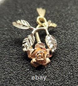 14k Yellow & Rose Gold Flower Pendant