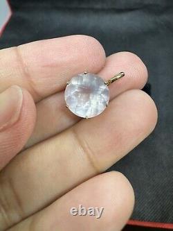 14k rose quartz pendant