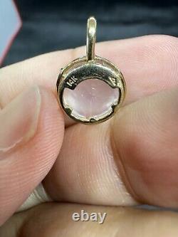 14k rose quartz pendant