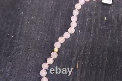 14kt Gold Rose Quartz & Yellow Gold Beaded Necklace 19.5