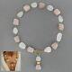 18 k ct Yellow GOLD 750 ROSE QUARTZ and ROCK CRYSTAL Bead Pendant Necklace Stone