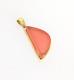 18K Yellow Gold Rose Quartz Half Moon Gemstone Pendant N571