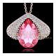 18k Rose Gold EP Brilliant & Pear Cut Sapphire Crystal Pendant Necklace
