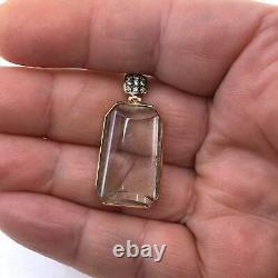 18k Rose Gold Pendant Rutilated Quartz & Cognac Diamonds (AD? MAS Certified)