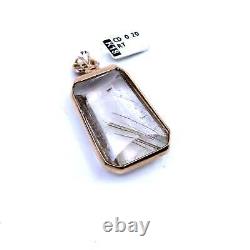 18k Rose Gold Pendant Rutilated Quartz & Cognac Diamonds (AD? MAS Certified)