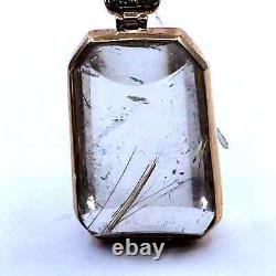 18k Rose Gold Pendant Rutilated Quartz & Cognac Diamonds (AD? MAS Certified)