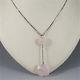 18k White Gold Necklace With Pendant, Heart Rose Quartz, Made In Italy