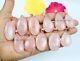 25 Pieces Natural Pink Rose Quartz Gemstone Rose Gold Plated Pendant Jewelry