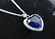 25 pieces Sterling Silver Rose Heart Spade Sapphire Crystal Pendant Gift