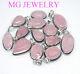 250 PCs Natural Rose Quartz Gemstone. 925 Sterling Silver Plated Pendants