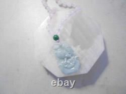 25mmx37mm Fung Shui Zodiac jade cock pendant/rose quartz necklace/ silver clasp
