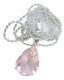 26.32 Carat Pear Madagascar Rose Quartz Gem Sterling Pendant Chain EBS4309OTH