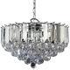 3 Light Chandelier Pendant CHROME CLEAR Shade Hanging Ceiling Feature Lamp Bulb