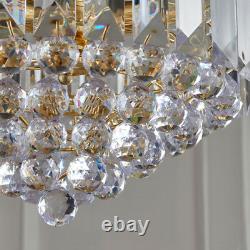 3 Light Chandelier PendantBRASS & CLEAR ShadeHanging Ceiling Feature Lamp Bulb