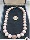 47cm Sterling Silver Rose Quartz 15m Bead Necklace 112grams Feng Shui Broken Str