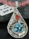 $540Tag Silver Navajo Spiny, Rose Quartz Turquoise Native Necklace & Pendant