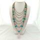 7 Rows Sea Sediment Jaspers Pink Crystal Necklace Rose Crystal Pendant Necklace