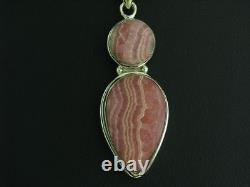 925 Sterling Silver Chain & Pendant With Rose Quartz Decorations/101,0cm/72,2g