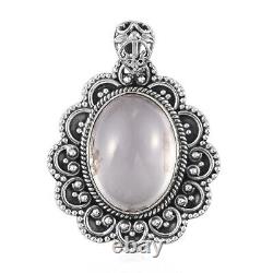925 Sterling Silver Platinum Over Rose Quartz Pendant Jewelry for Women Ct 18.9