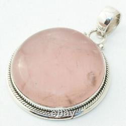 925 Sterling Silver, Rose Quartz Gemstone Handmade Pendant Necklace Jewelry, Gift