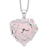 925 Sterling Silver Rose Quartz Generous Heart 18 inch Necklace Poem Card