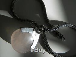 925 sterling silver 91g rose quartz pendant choker collar necklace