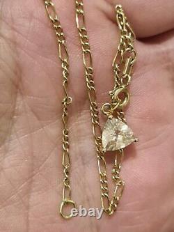 9ct Gold Chain Bracelet With 10k Trillion Cut Liliac Quartz Charm Pendant 7.5