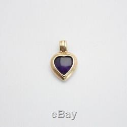 9ct Gold Heart Pendant + 7 Interchangeable Gemstones Amethyst Quartz Hematite
