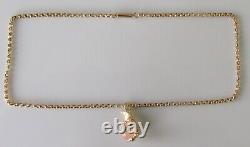 9ct Gold Necklace Vintage 9ct Gold Rose Quartz Eagles Claw Pendant & 9ct Chain