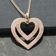 9ct Rose Gold Personalised Double Heart Engraved Pendant Necklace & Chain Gift