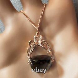 9ct rose gold new swivel real stone fob pendant